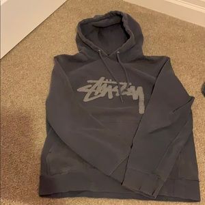 grey stussy hoodie